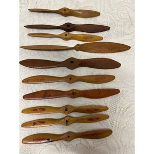 Vintage Wooden Model Airplane Propeller Lot Top Flite Power Prop Hi-Torque 10pc